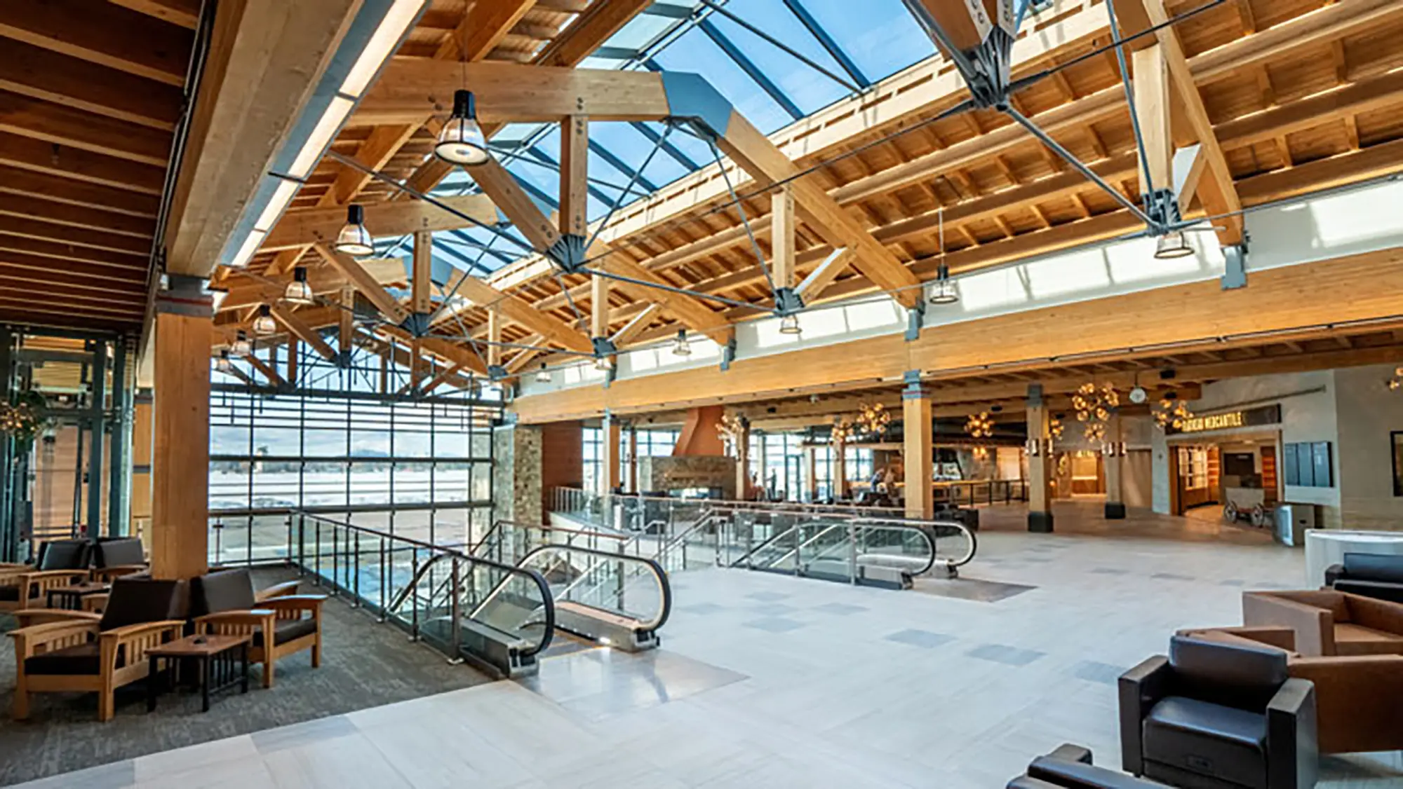 Image of Glacier Park Airport completed trusses.